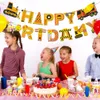 Garland Party Decoration Ciężarówki Dinozaur Engineering Pojazd Happy Birthday Baby Shower Garden Banner Dla Dzieci Dorosłych Temat FWA12224