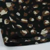 Vår långärmad midi dres sommar leopard tryck lös vit grön casual klänningar mode damkläder elegant 210623