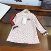 Robe de marque de styliste pour filles, tenue d'automne de luxe, design pour enfants, manches longues, jupes