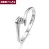 Wedding Ring For Women Concise 4mm Round Cut Cubic Zirconia Rose Gold Color Engagement Fashion Jewelry ZYR239 ZYR422