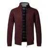 Spring Mäns Jacka Slim Fit Stand Collar Zipper Jackor Fast bomull Tjock varm Casual Sweater Coat 211126