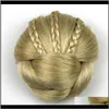 ZF Synthetisch Stuk Gevlochten Chignon Hoge Temperatuur Fiber Doughut Rollers Clip in Bun DKDYP Chignons QS29C