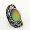 Fashion Sweet Antique Silver Plated Mood Ring Magic Emotion Feeling Temperature Control Rings for Gift MJ-RS034