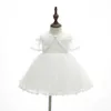 Retail born Baby Girl Christening Gown First Birthday Princess Baptism Dress+Cape+Hat Toddler Clothing 6116BB 210610