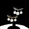 Broches, Broches Perles Suspendues-Style Coréen Perle Broche Collier Aiguille Femme Vêtements Intellectuels Broche Ornement Bijoux En Métal