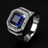 Womens Rings Crystal Jewelry Classic blue ring, luxurious set diamond zircon ring Cluster For Female Band styles