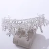 Bröllop Tiaras Crown for Women Pearl Crystal Rhinestone Headwear Princess Queen Diadem Bridal Hair Tillbehör Jewlery