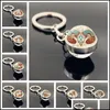 Keychains Fashion Aessories 12 Constellation Time Stone Retro Keychain Double-Sided Glass Ball Charm Metal Keyring Creative Men Women Jewelr