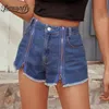 Sexig hög midja denim shorts kvinnor sommar mode gata syle dragkedja kort kvinna ficka tvättad jean 210510