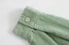 Women Solid Corduroy Batwing Sleeve Vintage Blouse Turn-Down Collar Loose Top Button Up green Shirt Feminina Blusa overshirt 210520