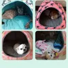 Warm Cat Bed Small Dogs Kittens House Pet Basket Cushion Sleeping Pillow Mat Tent Puppy Lounger Soft Nest Cave s Beds 211111