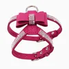 Pet Colete Dog Harness Pets Colete Brilhante Ajustável Diamantes Diamantes Curva Strass Cat Colar Fios para pequenos cães médios