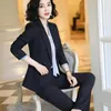 بدلات نسائية Blazers Blue Black Pant Suit Women S-5XL Professional Female Stlazer for Office Lady Work Wear Coat