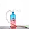 Brûleur à mazout en verre coloré Bong Narguilé 10 mm Tuyaux d'eau pour fumer avec épais Pyrex Clear Heady Recycler Dab Rig Bongs à main avec tuyau de brûleur à mazout en verre mâle Dhl gratuit