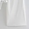 Zevity Women Sexy Single Shoulder Asymmetrical Shirt Dress Female Chic Side Zipper White Casual Slim Mini Vestidos DS8276 210603