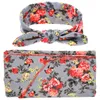 Newborn Swaddle Wrap Cloth With Headband Set Baby Receiving Blanket Bedding Cartoon Cute Infant Sleeping Bag Photo Props 0929