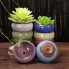 360 pezzi Forniture da giardino Vasi succulenti 6 * 6 * 3,3 cm Pratico vaso da giardino in ceramica rotonda Mini fioriere traspiranti per piante grasse da tavolo per la casa Vaso di fiori DHL