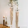 Lune étoile macramé tenture murale Boho chambre décor enfants filles décoration de la maison avec lumière LED cadeaux goutte 210609