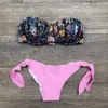 Skriv ut Bandage Strapless Kvinnors Badkläder Bikinis Kvinnor Baddräkt Sexig Bikini Brasilianskt Biquini Plus Storlek Badkläder 210702