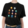 T-shirt du système solaire T-shirt Geek Mode coréenne T-shirt surdimensionné Hipsters Chemise de style grunge Pluton T-shirts Jupiter Saturne O-Nec 210401