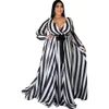 Atacado Plus Size 5XL Roupa Tie Tintura Boho Mulheres Vestidos Livres Manga Longa Elegante A-Linha Sexy Lady Streetwear 210525