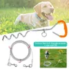 Pet Products Universal Dog Tie Out Stake och kabel 16 Ft Skruv Ankare Down Post Steel Puppy Spiral Stake for Dog Cat Pet Djur 211006