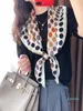 Шарфы милый шелковый шарф женский осень стиль западный модный градиент круг 90 квадратная шаль 100% шелковица шелковица,
