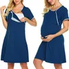 マタニティドレス半袖看護の赤ちゃん母乳育つSUNDRESS妊娠ドレスvestido Lactancia Robe Allaitement Femme Enceinte