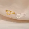 Scava fuori gli anelli del sole per le donne Anello geometrico in acciaio inossidabile Anelli per le dita del partito Gioielli gotici Regalo Bague G1125