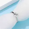 Wit Vergulde Zilveren Kleur 1CT 6.5mm Klassieke Zes Prong Inlay Moissanites Ring Gift voor vriendin M03A