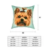 Kussen/decoratief kussen Yorkshire terrier gooi deksel polyester Yorkie hondenliefhebber aangepaste kussensloop