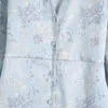 Женщины Летние Печатные Рубашки Платье ZA V-образные кнопки Za Sashes Bow Tie Женские Винтажные Элегантные Сплит Вилка Платья Vestidos 210513