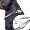 犬の首輪のひもFMLのペットパーソナリティ襟ステンレス鋼縁石キューバチェーントレーニング歩行ネックレスの中犬のためのネックレス