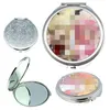 DIY makijaż lustro żelazo 2 twarz sublimacja puste platerowane aluminiowe blachy dziewczyna prezent kosmetyczne kompaktowe lusterka przenośna dekoracja Wll1017