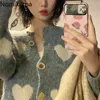 Nomikuma Women Sweater Coat Korean Love Heart Sweet Knitwear Jacket Spring New Short Knitted Cardigan Outwear 6D793 210427