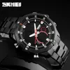 Лучшие роскошные бренд Skmei мужские часы полные стальные кварцевые аналоговые цифровые светодиодные армии военные спортивные часы мужские Relogios Masculinos x0524