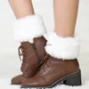 Sonbahar Kış Sıcak Kürk Ankaseli Kısa Boot manşetler Toppers Bacak Isıtı Taytı Taytlar Kadın Kızlar Gevşek Çorap Çoraplar Moda Giyim Kırmızı Siyah ve Sandy