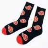 Anime Akatsuki Men Socks Cartoon Woman Sock Warm Fashion Creative Couples Long Clouds Print Streetwear Casual Trendy Calcetines Y1119