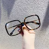 أزياء كبيرة الإطار مربع مكافحة الأزرق النظارات النساء العلامة التجارية مصمم النظارات البصرية الشفافة الإناث إطارات النظارات الشمسية