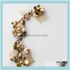 Juwelier Gold Gold Floral Long Comb Bruidal Leaf Women Headpiece Handgemaakte bruiloft Aessories Haar sieraden Drop levering 2021 8EJPR