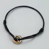 Zlxgirl pulsera de acero inoxidable de alta calidad 3 hebilla de metal cinta con cordones pulsera de cadena hilo de seda pulsera hecha a mano H09048257669746