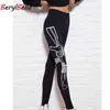 Coton Automne Hiver Femmes Leggings Skinny Guns Imprimé Casual Stretch Noir Pour Pantalon Crayon Femme 211215