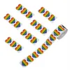 Envoltura de regalo 500 unids Pegatinas de Orgullo Gay El amor es la bandera del arco iris en forma de corazón Etiqueta de coche Festival Favores de fiesta Decoraciones