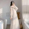 가을 여성 드레스 우아한 메쉬 긴 소매 스팽글 맥시 2 피스 여성 파티 ES Vestidos 10123 210512