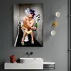 Sexy Frau Poster trinken Rauchen Mädchen Wand Kunst Bilder für Wohnzimmer Toilette Badezimmer Toilette Home Decor Porträt Drucke