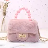 Crianças Mini Bolsas e Bolsas 2021 Faux Fur Crossbody Bolsas Para As Mulheres Moeda Carteira Meninas Party Sacos Baby Dinheiro Embreagem Saco