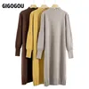 GIGOGOU Long Knit Oversized Women Maxi Sweater Dress Warm Turtleneck Loose Tunic Dress High Street Baggy Midi Pullover Dresses 211206