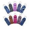 Personalizzato 20 stile leopardo quadrato in neoprene porta burro di cacao Keychians pratico balsamo per le labbra portachiavi porta rossetto portachiavi custodia