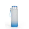 Sublimering vattenflaskor 500 ml frostat glas vatten flaska gradient färg tom tumbler dryck ware cups fy5084