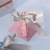 Caixa de doces de pirâmide triangular favores do casamento e caixa de presente caixa de papel embalagem para decoração de casamento festa de festa de bebê suprimentos 211108